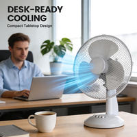 Production et vente en série OEM&ODM de petits ventilateurs de table de bureau de 12 pouces à 3 pales oscillantes en matériau PP