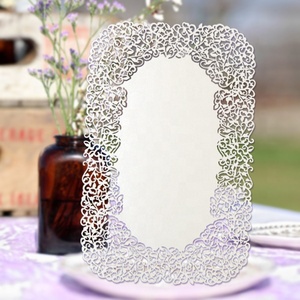 Carte d'invitation <span class=keywords><strong>de</strong></span> <span class=keywords><strong>mariage</strong></span> découpée au laser personnalisée décoration <span class=keywords><strong>de</strong></span> fête <span class=keywords><strong>de</strong></span> carte nominative - Product Image 2