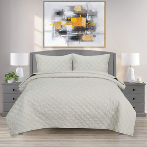 مبيع بالجملة لحاف مفارش سرير فاخر ناعم من البوليستر 3 من الألماس الصلب مع غطاء وسادة - Product Image 2