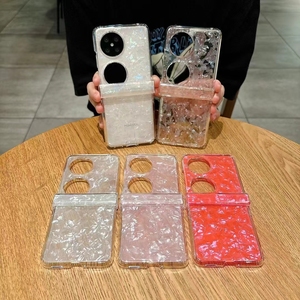 Venta caliente Glitter Pearly-Lustre Translucent Shell Pattern Funda para teléfono celular para <span class=keywords><strong>Huawei</strong></span> <span class=keywords><strong>P50</strong></span> P60 <span class=keywords><strong>Pocket</strong></span> 2 Case - Product Image 2
