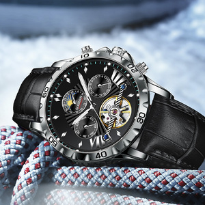 Orologio Meccanico Automatico da Uomo <span class=keywords><strong>Glenn</strong></span> Brand con Cassa in Lega, Riserva di Carica, Impermeabile, Quadrante Luminoso - Stile Business Casual - Product Image 3