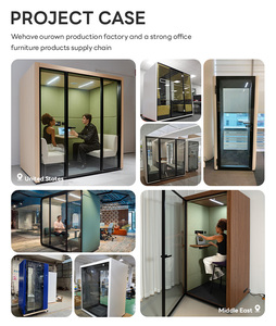 Cabina de Oficina Insonorizada Moderna, Cabina de Trabajo Móvil, Cabina Acústica Portátil con Sistema de Iluminación para Espacios de Trabajo Comerciales - Product Image 3