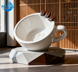 Statues géantes personnalisées en PRV en forme de grains de café, points <span class=keywords><strong>photo</strong></span> d'entrée de café, art en PRV poli utilisé dans les cafés - Product Image 2