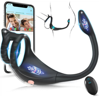APP-gesteuerter Kabelloser Doppelring-Vibrations-Analplug mit Fernbedienung und Rückenmassagefunktion für Männer