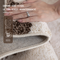 Tapis d'intérieur moderne à poils moyens extra épais de haute qualité, motif abstrait, adapté aux animaux domestiques, en polyester, fabriqué à la machine, avec support en jute
