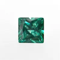 Свободный драгоценный камень CZ, машина для резки кубического циркония, зеленый CZ квадратной формы, огранка принцессы