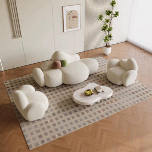 Canapé-lit individuel de style nordique, forme rectangulaire, tissu en laine pour salon, meubles de loisirs d'intérieur - Product Image 4