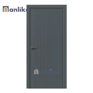 Anlike Apartment House Room Waterproof Interior Solid Wood Bedroom Slab Flush Wooden Veneer MDF PVC Door