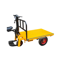 Carro de transporte de cama plana eléctrico chino, construcción de carretilla de tres ruedas, carros y carros de mano eléctricos