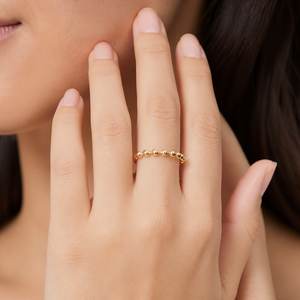 Gold Plated Ball Bead <b>Ring</b> Classic <b>Plain</b> Band Unisex Daily Wear Fashion Jewelry - Product Image 5