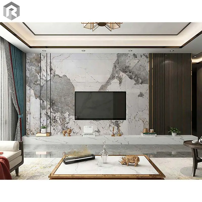 Realgres настоящий мраморный дизайн Пандора коричневые белые плиты большого размера искусственный спеченный камень фарфоровая плитка для стены пола