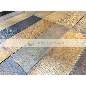 ZB2509 강판 아트 골드 스틸 PVD 코팅 해머드 브래스 시트 스테인리스 스틸 베이스 4x8 - Product Image 2