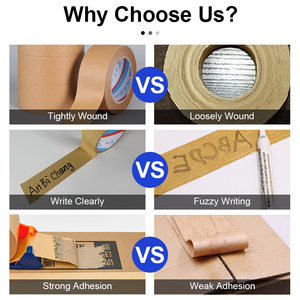 Trung quốc giá cả cạnh tranh biểu tượng tùy chỉnh bán buôn thân thiện với môi hộp đen đóng gói dính Kraft Băng Giấy - Product Image 3