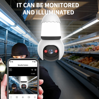 Caméra ampoule WiFi Tuya 4MP pour la sécurité domestique, audio bidirectionnel, détection de mouvement PIR humain, vision nocturne couleur, IP PTZ Cloud