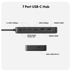 HyperDrive 7 PORT DUAL HDMI USB-C HUB para MacBook, PC con Windows, Chromebook ai usb - Product Image 2