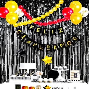 Peiyong Kit de Arco de Globos de Látex Negro de 35 Piezas, Suministros para Fiestas de Cumpleaños con Globos y Pancartas, Modelo 61760 - Product Image 1