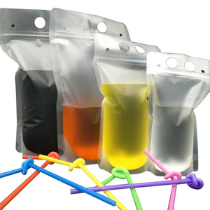 In-Stock Disposable Beverage Bags for <strong>Milk</strong> Tea Juice Ziplock Stand-Up <strong>Pouches</strong> Frosted Design Hand-Held Convenience Model - Product Image 5