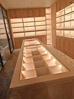 Humidor à cigares électrique en bois massif de luxe sur mesure, meuble de maison avec contrôle numérique de la température et de l'humidité, éclairage LED