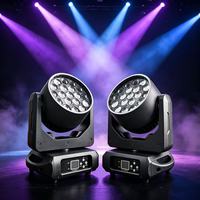 Projecteur LED à tête mobile 19x15W DMX Pixel 19*15 RGBW 4-en-1 avec zoom, faisceau auxiliaire et éclairage de scène pour discothèque