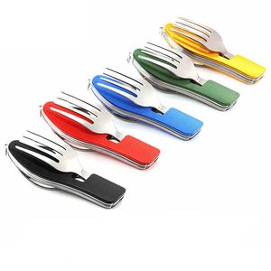 <span class=keywords><strong>Set</strong></span> di Posate da Campeggio Staccabili Kongbo CC01 <span class=keywords><strong>4</strong></span> in 1 in Acciaio Inox da Viaggio con Coltello Pieghevole Forchetta Cucchiaio e Apribottiglie - Product Image 2