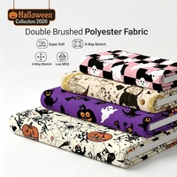 Tissu DBP imprimé numérique fantôme de dessin animé mignon pour Halloween, motif original, sans MOQ, design personnalisable pour vêtements pour enfants et projets DIY