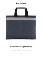 Bolsa para documentos A4, carpeta de archivos portátil de doble capa, impermeable, con cremallera Oxford, bolsa para conferencias, para documentos en papel, maletines para hombres