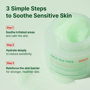 Crème Apaisante Rapide AVCA Cica Tea Tree 100ml – Hydratant Apaisant pour Peaux Sensibles et sujettes aux Rougeurs – Gel Léger à Usage Diurne - Product Image 5