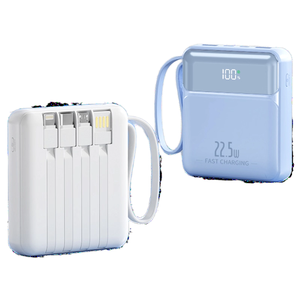Nuevo Cargador Portátil de Carga Rápida con Cables Integrados, Mini <span class=keywords><strong>Powerbank</strong></span> de 22.5W, Cargador Rápido de 10000mAh con Pantalla LED <span class=keywords><strong>USB</strong></span> Tipo-<span class=keywords><strong>C</strong></span> para Teléfonos - Product Image 1