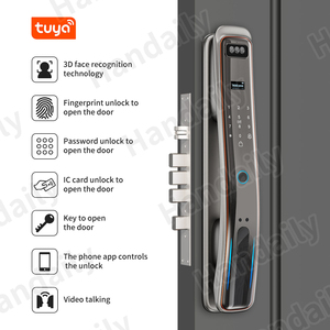 ฟังก์ชั่นวิดีโอคอล HanDaily ระบบล็อคด้วยใบหน้า ไบโอเมตริกซ์ ล็อคด้วยลายนิ้วมือ <span class=keywords><strong>ป</strong></span>ลดล็อคด้วยกุญแจ แอ<span class=keywords><strong>ป</strong></span> Tuya ควบคุมระยะไกล สมาร์ทล็อคพร้อมกล้อง - Product Image 2