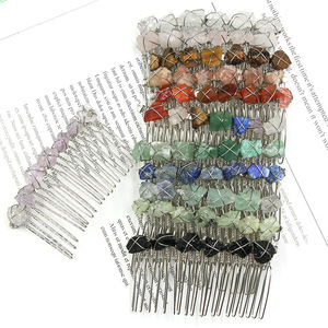 <span class=keywords><strong>Peigne</strong></span> latéral décoratif en pierres précieuses brutes pour cheveux <span class=keywords><strong>Peigne</strong></span> à cheveux pour femmes Pierre brute Cristal Accessoires pour cheveux Diadème fait à la main - Product Image 3