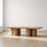 Table basse rectangulaire en bois massif de style moderne et luxueux, faite à la main, durable, design Wabi-Sabi pour salon