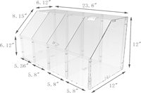 Boîte à bonbons en acrylique transparente avec cloisons, présentoir pour aliments secs, récipient à épices, boîte à beignets et à biscuits, présentoir à 4 niveaux pour la vente au détail, livraison retirée