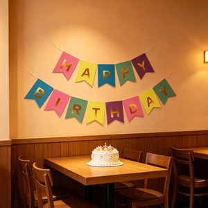 Ghirlanda Party Love Buon Compleanno Tonalità Pastello Lettere Dorate in Rilievo Plastica Fai da Te 16 Pezzi 4M - Product Image 5