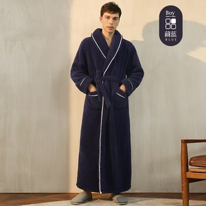 Piyama Mewah Grosir Unisex Bahan Microfiber Lembut Warna Solid dengan Kantong Lengan Panjang Ukuran Besar untuk Pakaian Rumah 300gsm - Product Image 4
