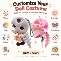 Kostum Topi Dinosaurus Boneka Plush Poliester Kustom 20-23cm 0-24 Bulan Aksesoris Mainan Boneka Lucu Unik OEM ODM Grosir