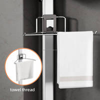 Rak Mandi Sudut Segitiga WIREKING 5 in 1 Tanpa Bor, Rak Penyimpanan Kamar Mandi, Organizer Shower