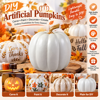 Citrouilles artificielles en mousse blanches à sculpter pour la vente en gros, décorations d'Halloween, de Thanksgiving et d'automne pour la peinture, l'artisanat et la maison