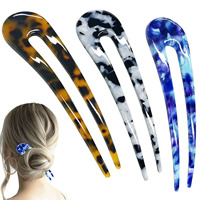 Classique en forme de U acétate de Cellulose français bâton de cheveux épingles à cheveux accessoires résine acrylique 2 griffes fourches à cheveux pour les filles