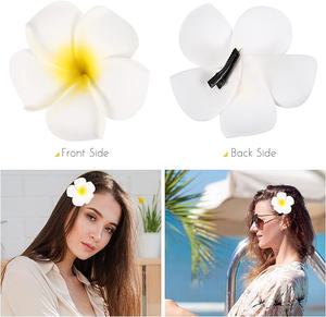 Horquillas hawaianas de flores Plumeria para fiesta en la playa, boda, evento, horquillas, pinza para el pelo, pasador nupcial, accesorio para el cabello - Product Image 6