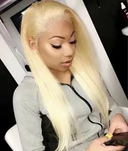 Cheapest 28 Inch Body Wave 613 Blonde Full Lace Wigs 6 Inch Parting Pre Plucked Frontal Indian Cuticle Aligned Hair Vendor