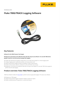 Logiciel d'enregistrement de données 700G/TRACK et câble USB pour manomètres de test 700G, enregistrement en temps réel, export, configuration à distance 700G/TRACK Fl - Product Image 2