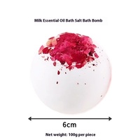 Boule de bain pétale de rose de lait corps entier huile essentielle bain fizzies véritable granules de sel de mer véritable bulle pour bombe boule de sel de bain