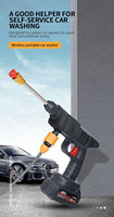 Pistolet de lavage de voiture 1000W noir rechargeable, batterie lithium 6000-18000mAh, cuivre, 22 pressions, haute pression portable pour usage domestique