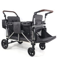 Tout-Terrain Double Poussette Wagon Multi-Fonction Push 2 Passager Double Pliage Poussette