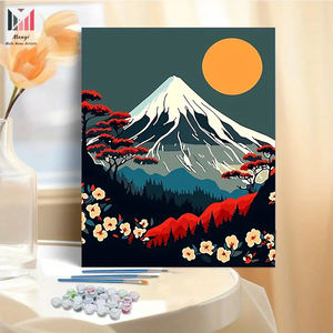 Peinture par numéros pour adultes débutants bricolage Kit de peinture acrylique mont Fuji et paysage <span class=keywords><strong>floral</strong></span> toile <span class=keywords><strong>Art</strong></span> pour la décoration de la chambre à la maison - Product Image 2