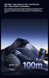 Kinglucky M60 Không Dây Lavalier <span class=keywords><strong>Microphone</strong></span> Dual Kênh Với Tiếng Ồn Hủy Bỏ Đối Với Vlog Podcast Live Streaming Ghi Âm - Product Image 4