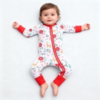 Combinaisons basiques pour enfants en fibre de bambou biologique avec fermeture éclair YKK, pyjama pour nouveau-né, bébé, ensemble de pyjamas, logo personnalisé ODM, unisexe, vente en gros, stock
