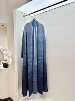 Abaya longue pour femme à dégradé de couleurs, ouverte sur le devant, simple couche, coupe ample, pour usage quotidien