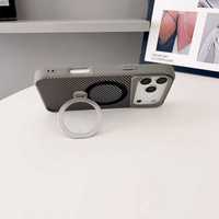 Fundas Magnéticas 360 con Soporte para Teléfono, de TPU y PC, para Todos los Tipos de Teléfono, Venta al por Mayor para iPhone 17 y 17 Pro Max, Funda de Fibra de Carbono
