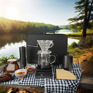 Nuevo 9 o 12 piezas árabe al aire libre café viaje juegos herramientas con verter sobre tetera molinillo Manual acrílico goteo mano cafetera <span class=keywords><strong>Kit</strong></span> - Product Image 4